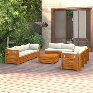vidaXL Set mobilier grădină cu perne, 9 piese, lemn masiv de acacia imagine