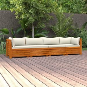 vidaXL Canapea de grădină cu 4 locuri, cu perne, lemn masiv de acacia imagine