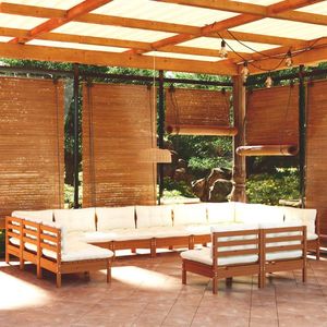 vidaXL Set mobilier grădină cu perne 12 piese maro miere lemn de pin imagine