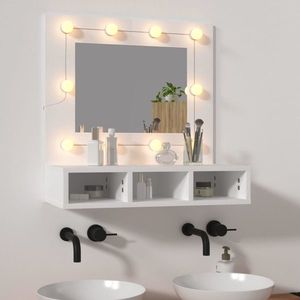 vidaXL Dulap cu oglindă și LED, alb, 60x31, 5x62 cm imagine