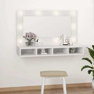 vidaXL Dulap cu oglindă și LED, alb, 90x31, 5x62 cm imagine