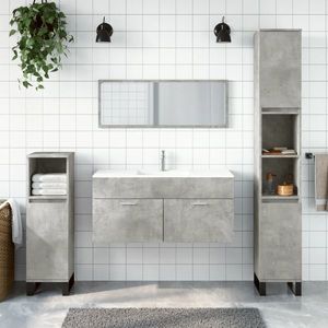 vidaXL Dulap de baie cu oglindă, gri beton, lemn prelucrat imagine