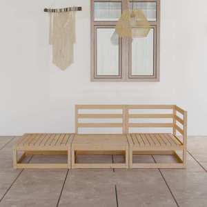vidaXL Set mobilier de grădină, 3 piese, lemn masiv de pin imagine