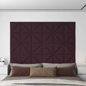 vidaXL Panouri de perete 12 buc. violet 30x30 cm textil 0, 54 m² imagine