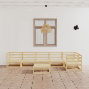 vidaXL Set mobilier relaxare de grădină, 7 piese, lemn masiv de pin imagine