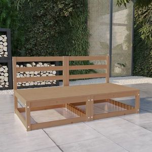 vidaXL Canapea de grădină cu 2 locuri, maro miere, lemn masiv de pin imagine