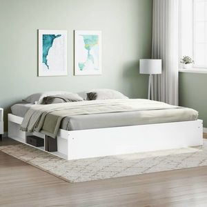 vidaXL Cadru de pat, alb, 200x200 cm imagine