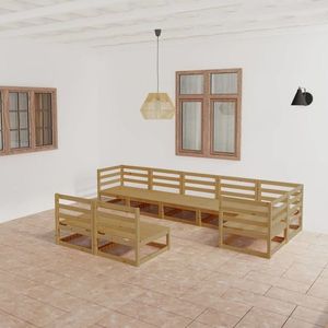 vidaXL Set mobilier de grădină, 8 piese, maro miere, lemn masiv pin imagine