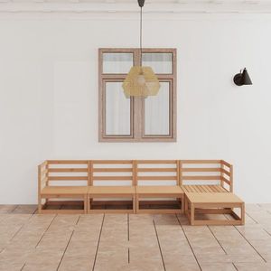 vidaXL Set mobilier de grădină, 5 piese, maro miere, lemn masiv de pin imagine