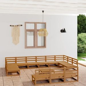 vidaXL Set mobilier de grădină, 14 piese, lemn masiv de pin imagine