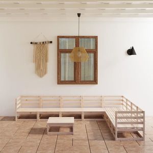 vidaXL Set mobilier de grădină, 9 piese, lemn masiv de pin imagine