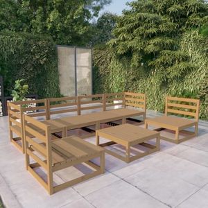 vidaXL Set mobilier de grădină, 7 piese, maro miere, lemn masiv de pin imagine