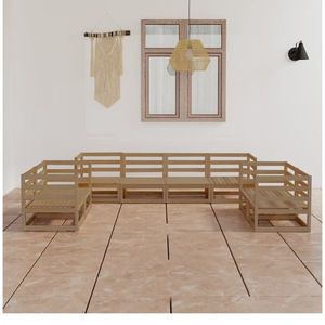 vidaXL Set mobilier de grădină, 8 piese, maro miere, lemn masiv de pin imagine