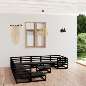 vidaXL Set mobilier de grădină, 12 piese, lemn masiv de pin imagine