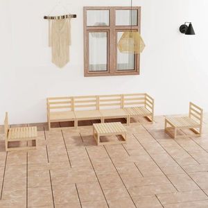 vidaXL Set mobilier de grădină, 7 piese, lemn masiv de pin imagine