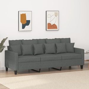 vidaXL Canapea cu 3 locuri, gri închis, 180 cm, material textil imagine