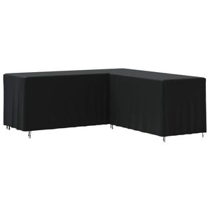 vidaXL Husă de canapea în formă de L, negru, 254x254x80 cm Oxford 420D imagine