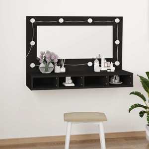 vidaXL Dulap cu oglindă și LED, negru, 90x31, 5x62 cm imagine