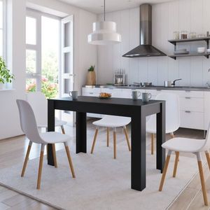 vidaXL Masă de bucătărie, negru, 120x60x76 cm, lemn prelucrat imagine