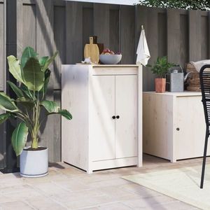 vidaXL Dulap de bucătărie de exterior, alb, lemn masiv de pin imagine