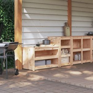 vidaXL Dulapuri de bucătărie de exterior, 2 buc., lemn masiv de pin imagine