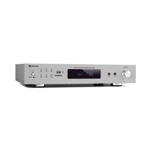 Auna AMP-9200, BT, amplificator stereo digital, 2x60W RMS, BT, 2x microfon, argintiu imagine