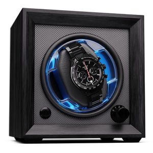 Klarstein Brienz 1, cutie de întors ceasuri, 1 ceas, 4 moduri, aspect de lemn, lumină interioară albastră imagine