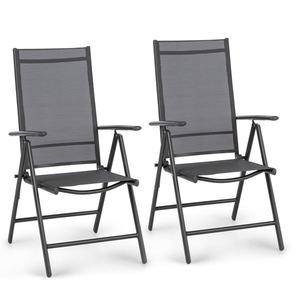 Blumfeldt London Lite, set de 2 scaune pliabile, 56, 5 x 107 x 68 cm, ComfortMesh, aluminiu imagine