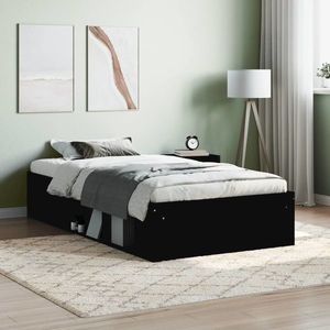vidaXL Cadru pat, negru, 90x190 cm imagine