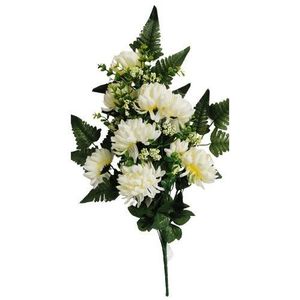 Buchet artificial Crizanteme, crem, înălțime 60 cm imagine