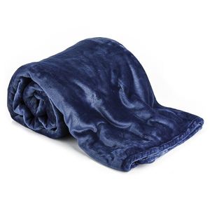 Pătură XXL / Cuvertură de pat, albastru închis, 200 x 220 cm imagine