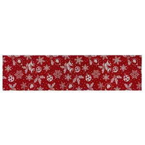 Traversă de masă Fulgi roșu, 40 x 120 cm, imagine