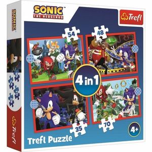 Puzzle Trefl Sonic Călătorie în aventură, 4în1(35, 48, 54, 70 bucăți) imagine