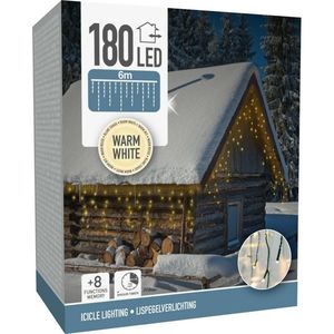 Instalație luminoasă de Crăciun Icicle alb cald, 180 LED imagine
