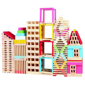 Joc modular din lemn Bino Oraș, 150 piese imagine