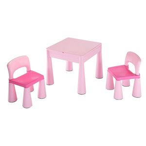 Set măsuță și scaune pentru copii New Baby 3 buc., roz imagine