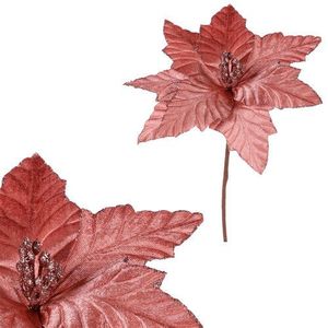 Floare de Crăciuniță 22 cm, catifea, roz imagine