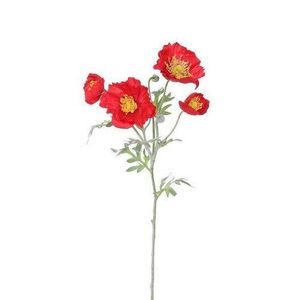 4 flori de mac, î. 52 cm, roșu imagine