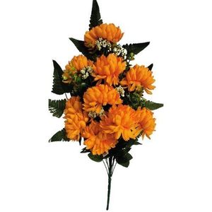Buchet artificial Crizanteme, portocaliu, înălțime 60 cm imagine