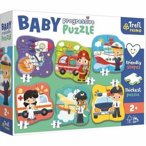 Baby puzzle Trefl Meserii și mașini, 6în1(2-6 bucăți) imagine
