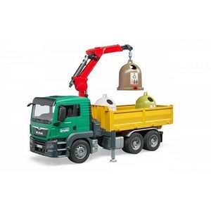 Camion Bruder MAN cu 3 containerede reciclat, 54, 5 x 18, 5 x 27 cm imagine