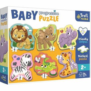 Baby puzzle Trefl Safari, 6în1 (2-6 bucăți) imagine