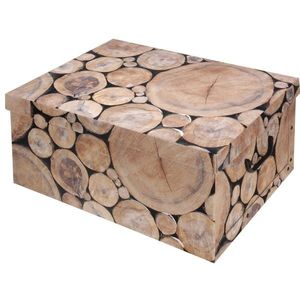 Cutie de păstrare Wood, cu capac, rotundă imagine