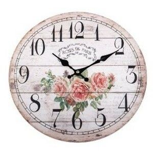 Ceas de perete Paris roses, diam. 34 cm, lemn imagine