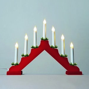 Sfeșnic Advent cu bec LED mulat Filament, roșu imagine