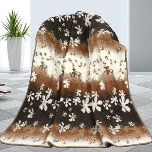 Pătură din lână Merino european Flori, 155 x 200 cm imagine