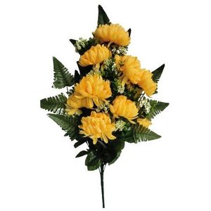 Buchet artificial decorativ Crizanteme, galben, înălțime 60 cm imagine