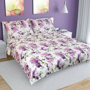 Lenjerie de pat, din crep, Trandafir lila, 220 x 200 cm, 2 buc. 70 x 80 cm, 220 x 200 cm, 2 buc. 70 x 90 cm imagine