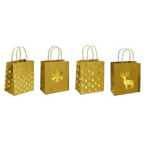 Set plase cadou de Crăciun, 4 buc., auriu, 24 x 31 x 12 cm imagine