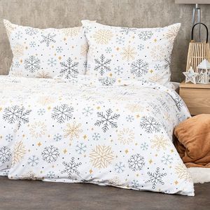 Lenjerie de pat din flanelă 4Home Frosty snowflakes, 140 x 200 cm, 70 x 90 cm imagine